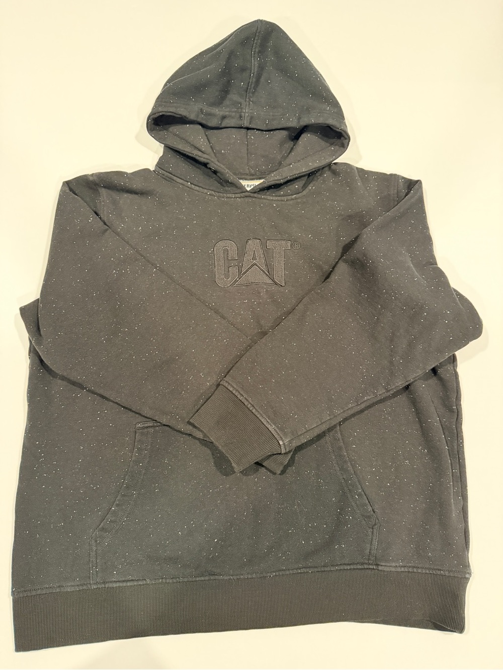 Caterpillar Black Speckled Crewneck Hoodie